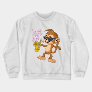 Saxophone monkey Crewneck Sweatshirt